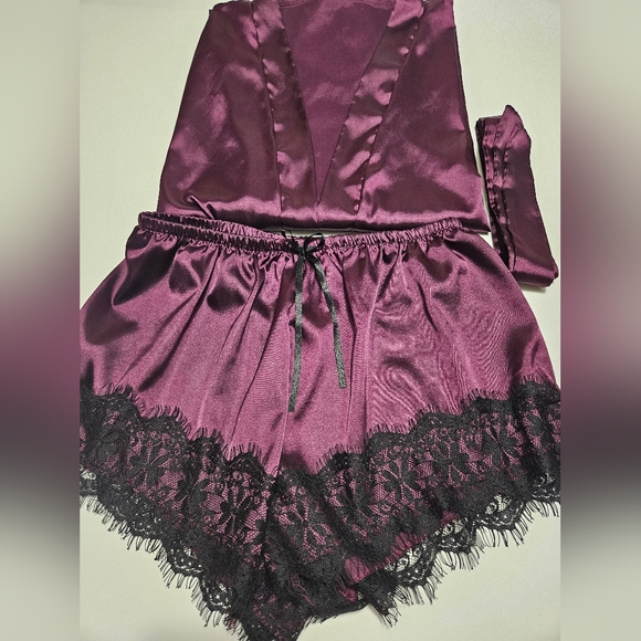 2 PC Silky Satin Sexy Intimate Set Robe & Bottoms Size XL - Picture 10 of 10